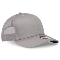 OTTO 112-1 6 Panel Mid Profile Mesh Back Trucker Cap - Gray - Gray / 7 3/8’’ - 7 5/8’’