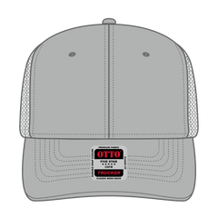 OTTO 112-1 6 Panel Mid Profile Mesh Back Trucker Cap - Gray - Gray / 7 3/8’’ - 7 5/8’’