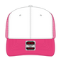 OTTO 112-1 6 Panel Mid Profile Mesh Back Trucker Cap - H.Pnk/Wht/H.Pnk - H.Pnk/Wht/H.Pnk / 7 3/8’’ - 7 5/8’’