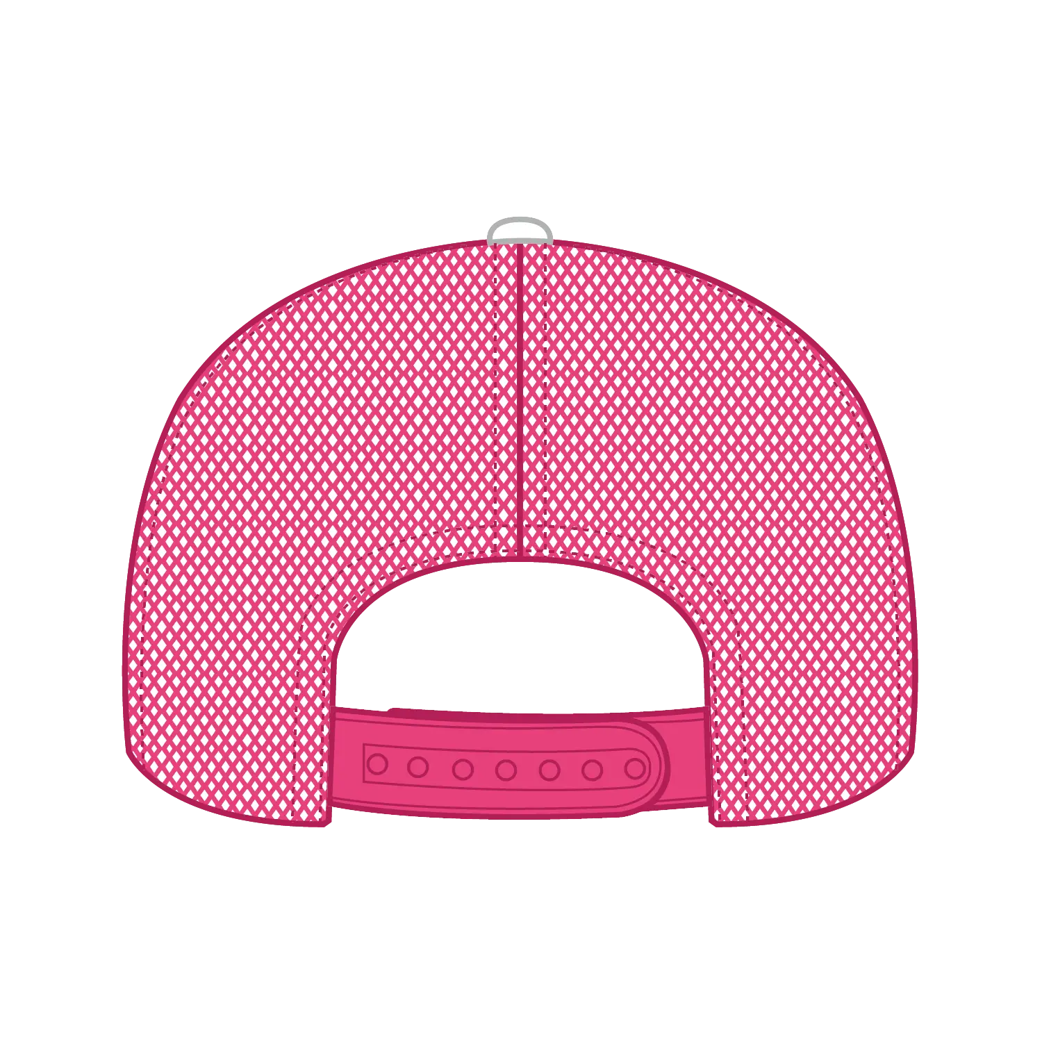 OTTO 112-1 6 Panel Mid Profile Mesh Back Trucker Cap - H.Pnk/Wht/H.Pnk - H.Pnk/Wht/H.Pnk / 7 3/8’’ - 7 5/8’’