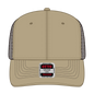 OTTO 112-1 6 Panel Mid Profile Mesh Back Trucker Cap - Kha/Kha/Dk.Brn - Kha/Kha/Dk.Brn / 7 3/8’’ - 7 5/8’’