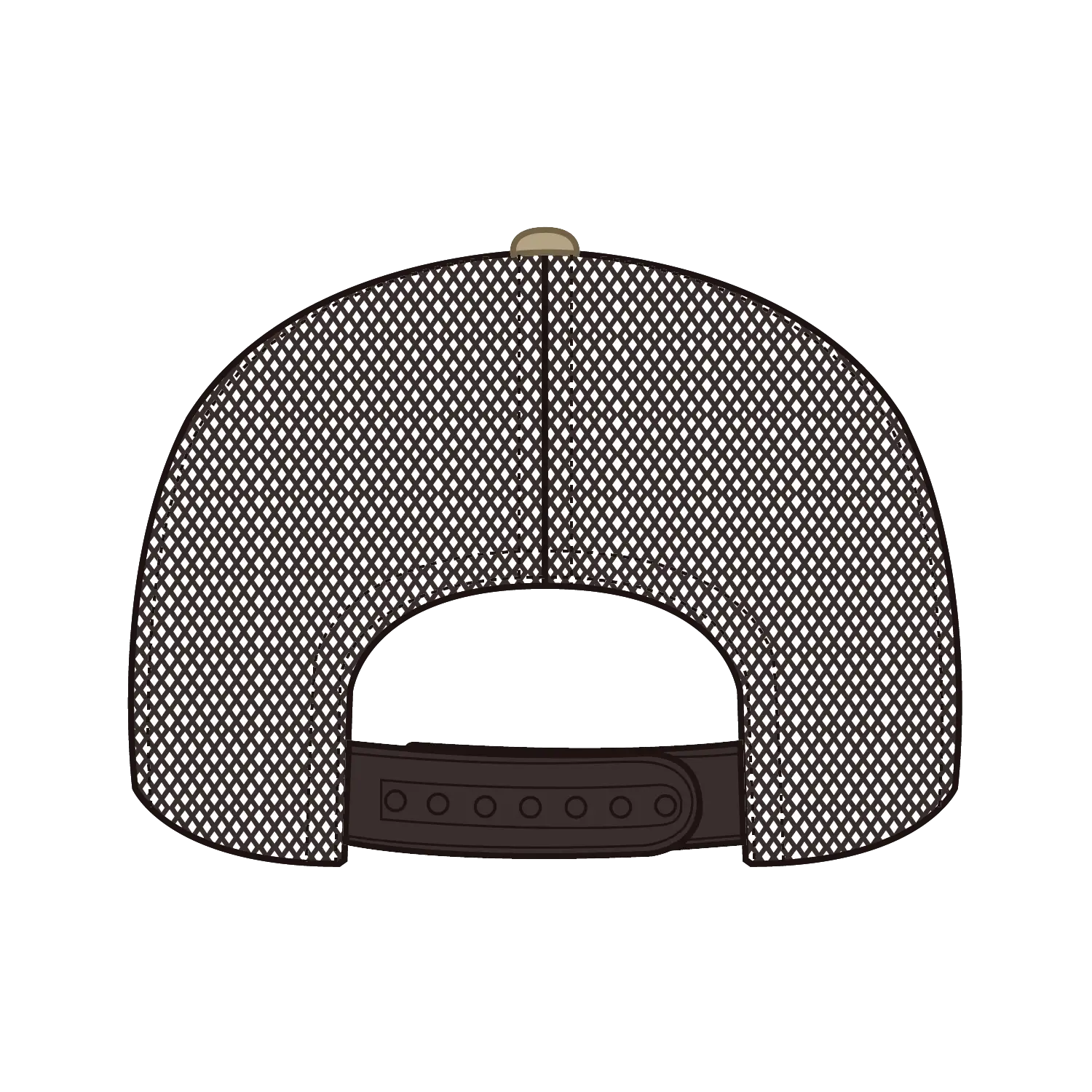 OTTO 112-1 6 Panel Mid Profile Mesh Back Trucker Cap - Kha/Kha/Dk.Brn - Kha/Kha/Dk.Brn / 7 3/8’’ - 7 5/8’’