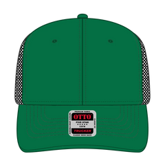 OTTO 112-1 6 Panel Mid Profile Mesh Back Trucker Cap - Kly/Kly/Blk - Kly/Kly/Blk / 7 3/8’’ - 7 5/8’’