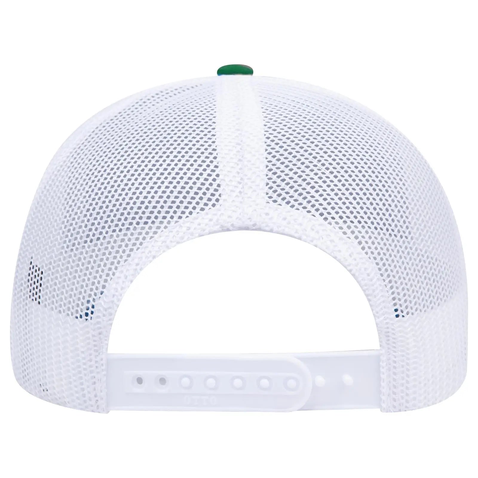 OTTO 112-1 6 Panel Mid Profile Mesh Back Trucker Cap - Kly/Kly/Wht - Kly/Kly/Wht / 7 3/8’’ - 7 5/8’’