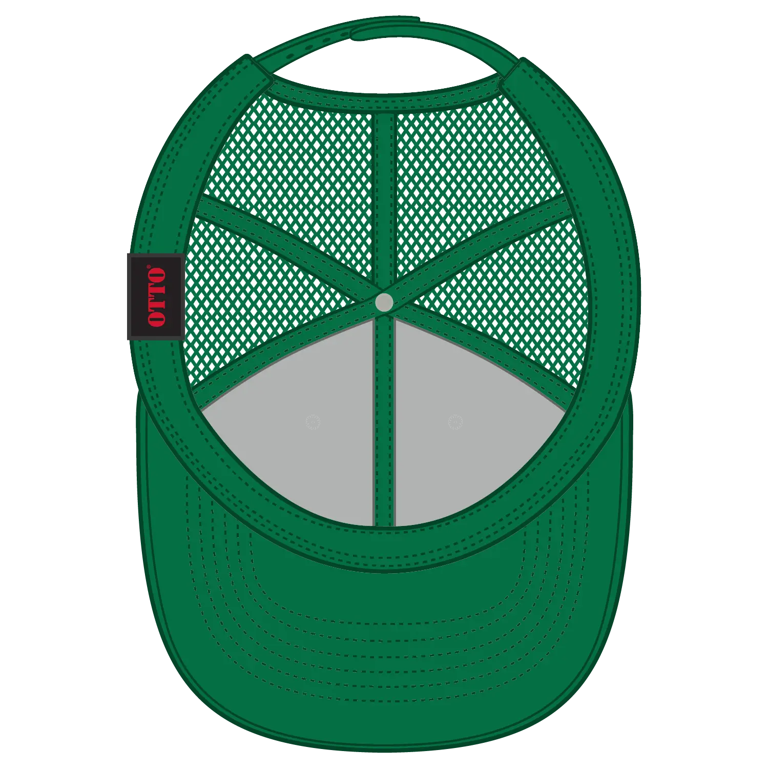 OTTO 112-1 6 Panel Mid Profile Mesh Back Trucker Cap - Kly/Wht/Kly - Kly/Wht/Kly / 7 3/8’’ - 7 5/8’’