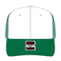 OTTO 112-1 6 Panel Mid Profile Mesh Back Trucker Cap - Kly/Wht/Kly - Kly/Wht/Kly / 7 3/8’’ - 7 5/8’’
