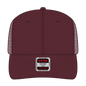 OTTO 112-1 6 Panel Mid Profile Mesh Back Trucker Cap - Maroon - Maroon / 7 3/8’’ - 7 5/8’’