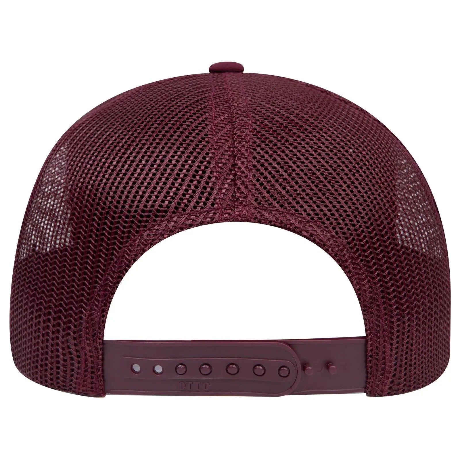 OTTO 112-1 6 Panel Mid Profile Mesh Back Trucker Cap - Maroon - Maroon / 7 3/8’’ - 7 5/8’’