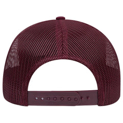 OTTO 112-1 6 Panel Mid Profile Mesh Back Trucker Cap - Maroon - Maroon / 7 3/8’’ - 7 5/8’’