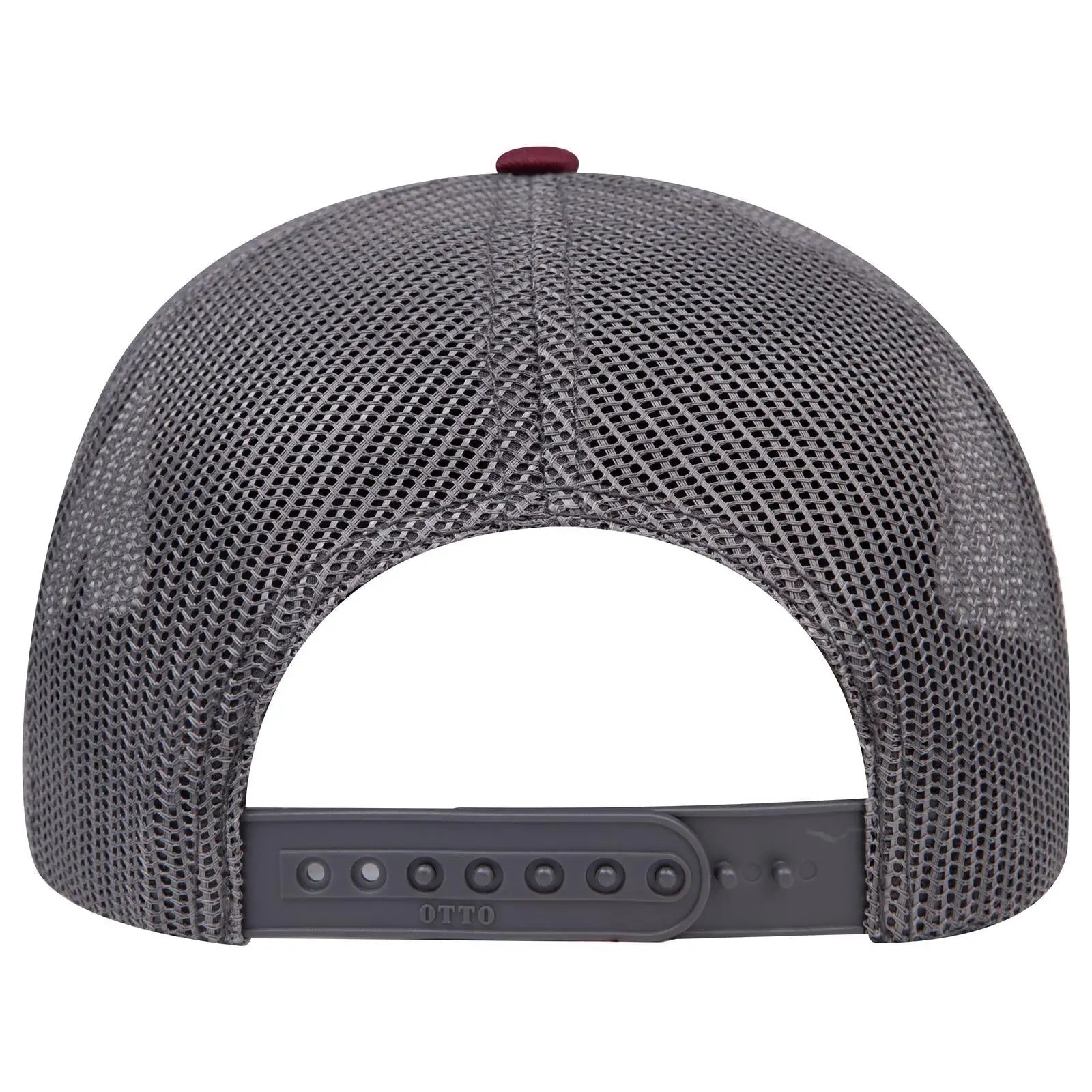 OTTO 112-1 6 Panel Mid Profile Mesh Back Trucker Cap - Mrn/H.Gry/Ch.Gry - Mrn/H.Gry/Ch.Gry / 7 3/8’’ - 7 5/8’’