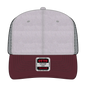 OTTO 112-1 6 Panel Mid Profile Mesh Back Trucker Cap - Mrn/H.Gry/Ch.Gry - Mrn/H.Gry/Ch.Gry / 7 3/8’’ - 7 5/8’’