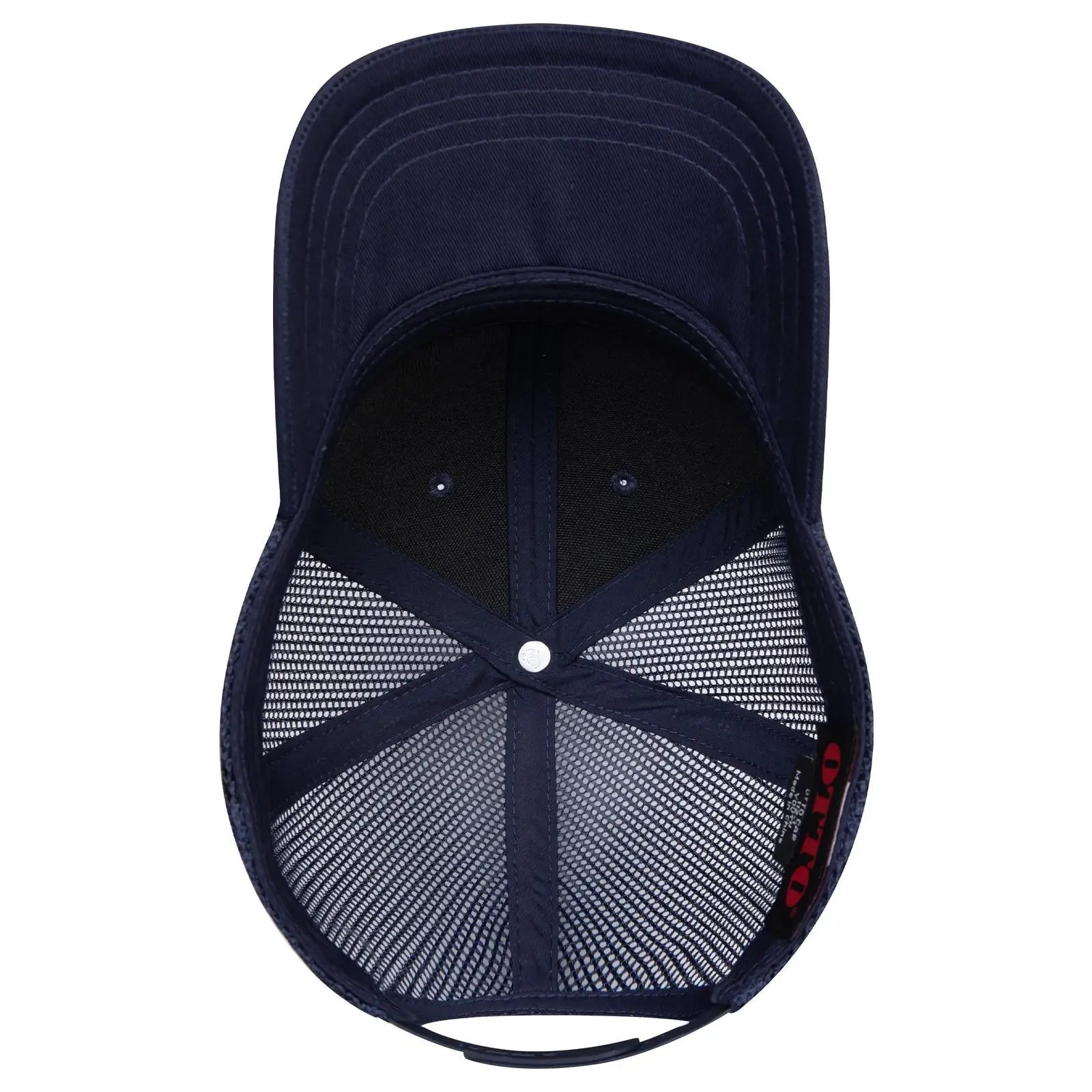 OTTO 112-1 6 Panel Mid Profile Mesh Back Trucker Cap - Navy
