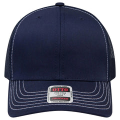 OTTO 112-1 6 Panel Mid Profile Mesh Back Trucker Cap - Navy - Navy / 7 3/8’’ - 7 5/8’’