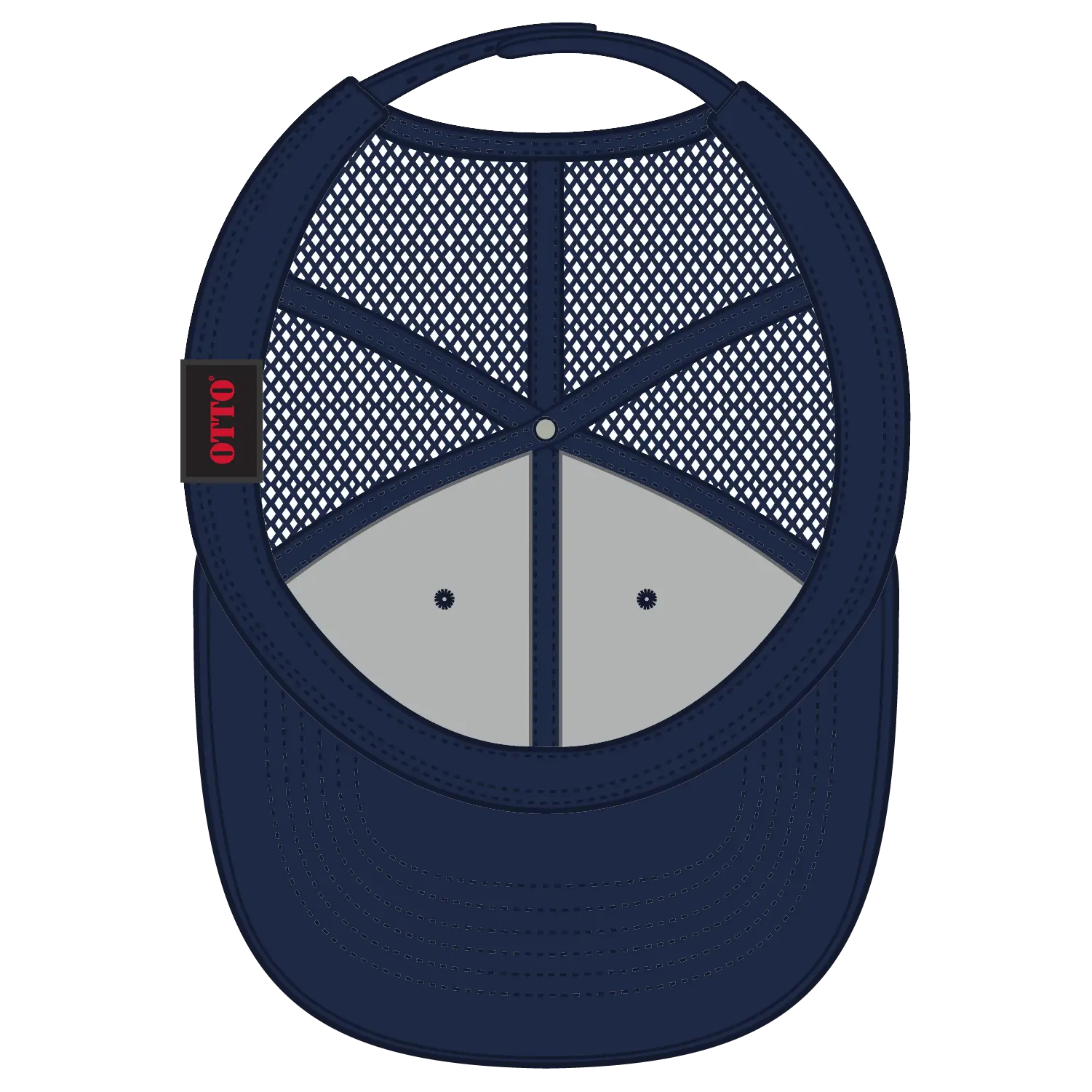 OTTO 112-1 6 Panel Mid Profile Mesh Back Trucker Cap - Navy - Navy / 7 3/8’’ - 7 5/8’’