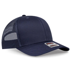 OTTO 112-1 6 Panel Mid Profile Mesh Back Trucker Cap - Navy