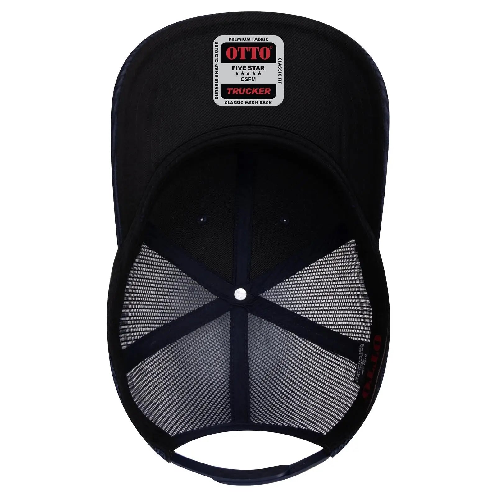 OTTO 112-1 6 Panel Mid Profile Mesh Back Trucker Cap - Nv Blu - Nv Blu / 7 3/8’’ - 7 5/8’’