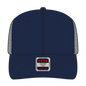 OTTO 112-1 6 Panel Mid Profile Mesh Back Trucker Cap - Nvy/Nvy/Ch.Gry - Nvy/Nvy/Ch.Gry / 7 3/8’’ - 7 5/8’’