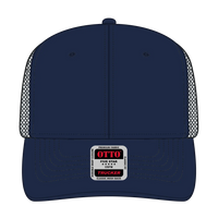 OTTO 112-1 6 Panel Mid Profile Mesh Back Trucker Cap - Nvy/Nvy/Ch.Gry - Nvy/Nvy/Ch.Gry / 7 3/8’’ - 7 5/8’’