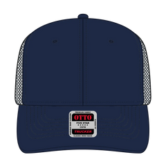 OTTO 112-1 6 Panel Mid Profile Mesh Back Trucker Cap - Nvy/Nvy/Ch.Gry - Nvy/Nvy/Ch.Gry / 7 3/8’’ - 7 5/8’’