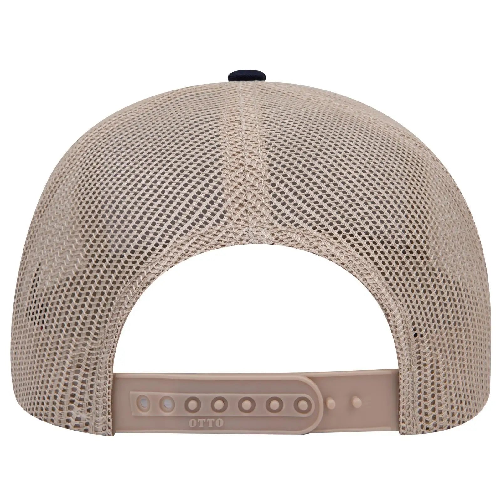 OTTO 112-1 6 Panel Mid Profile Mesh Back Trucker Cap - Nvy/Nvy/Kha - Nvy/Nvy/Kha / 7 3/8’’ - 7 5/8’’