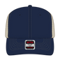 OTTO 112-1 6 Panel Mid Profile Mesh Back Trucker Cap - Nvy/Nvy/Kha - Nvy/Nvy/Kha / 7 3/8’’ - 7 5/8’’