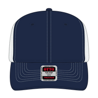 OTTO 112-1 6 Panel Mid Profile Mesh Back Trucker Cap - Nvy/Nvy/Wht - Nvy/Nvy/Wht / 7 3/8’’ - 7 5/8’’