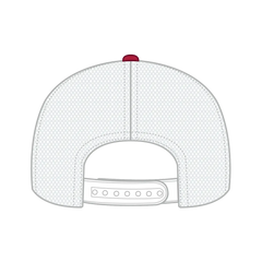 OTTO 112-1 6 Panel Mid Profile Mesh Back Trucker Cap - Nvy/Red/Wht - Nvy/Red/Wht / 7 3/8’’ - 7 5/8’’