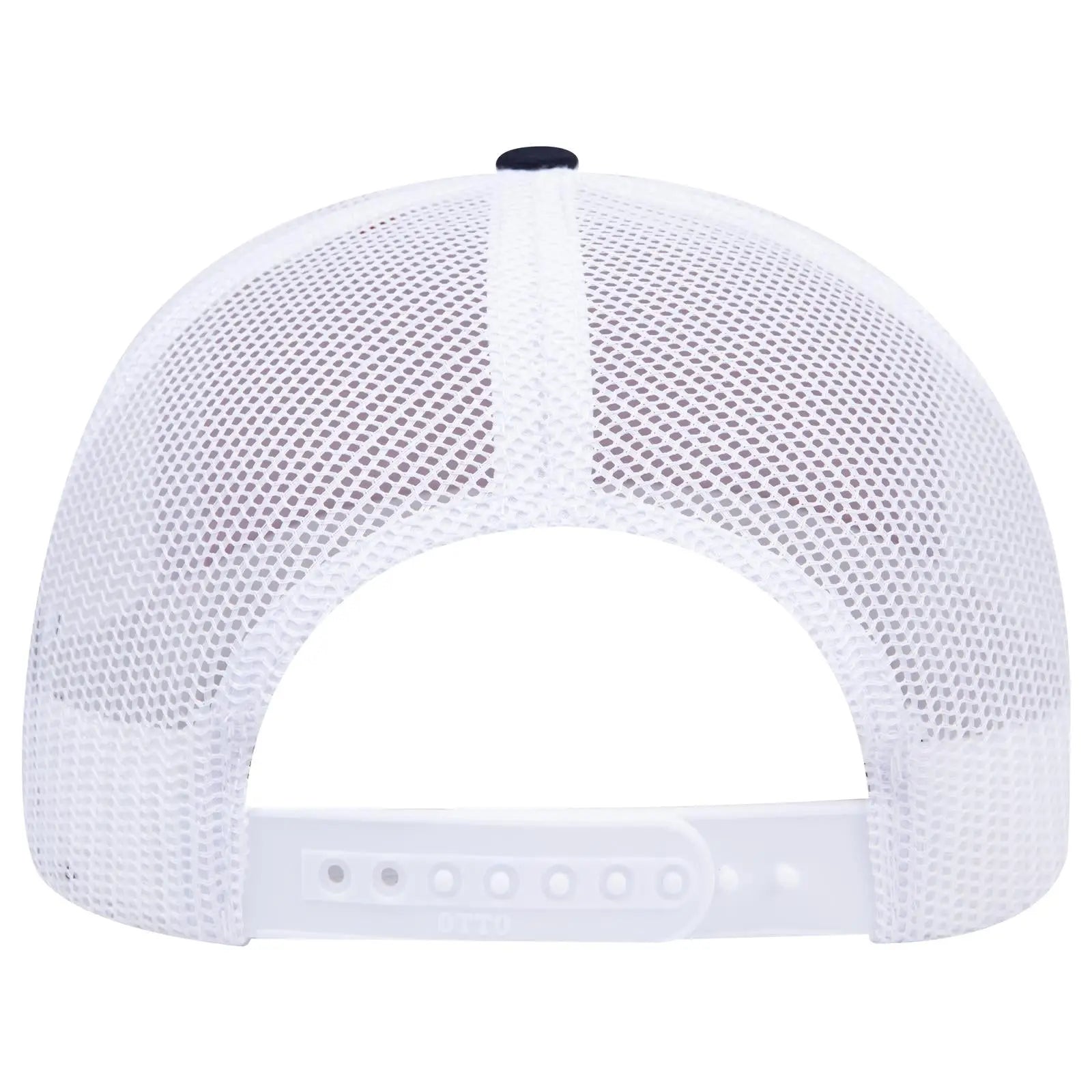 OTTO 112-1 6 Panel Mid Profile Mesh Back Trucker Cap - Nvy/Red/Wht - Nvy/Red/Wht / 7 3/8’’ - 7 5/8’’