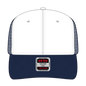 OTTO 112-1 6 Panel Mid Profile Mesh Back Trucker Cap - Nvy/Wht/Nvy - Nvy/Wht/Nvy / 7 3/8’’ - 7 5/8’’