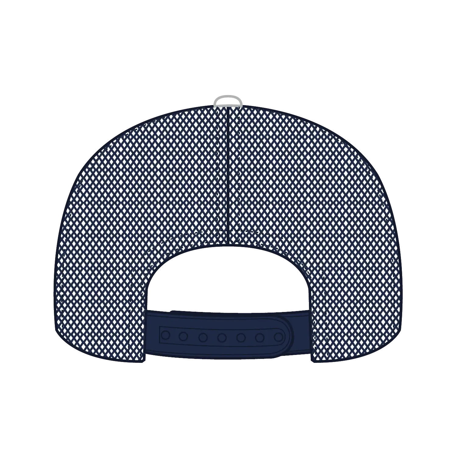 OTTO 112-1 6 Panel Mid Profile Mesh Back Trucker Cap - Nvy/Wht/Nvy - Nvy/Wht/Nvy / 7 3/8’’ - 7 5/8’’