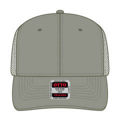 OTTO 112-1 6 Panel Mid Profile Mesh Back Trucker Cap - Ol. Green - Ol. Green / 7 3/8’’ - 7 5/8’’