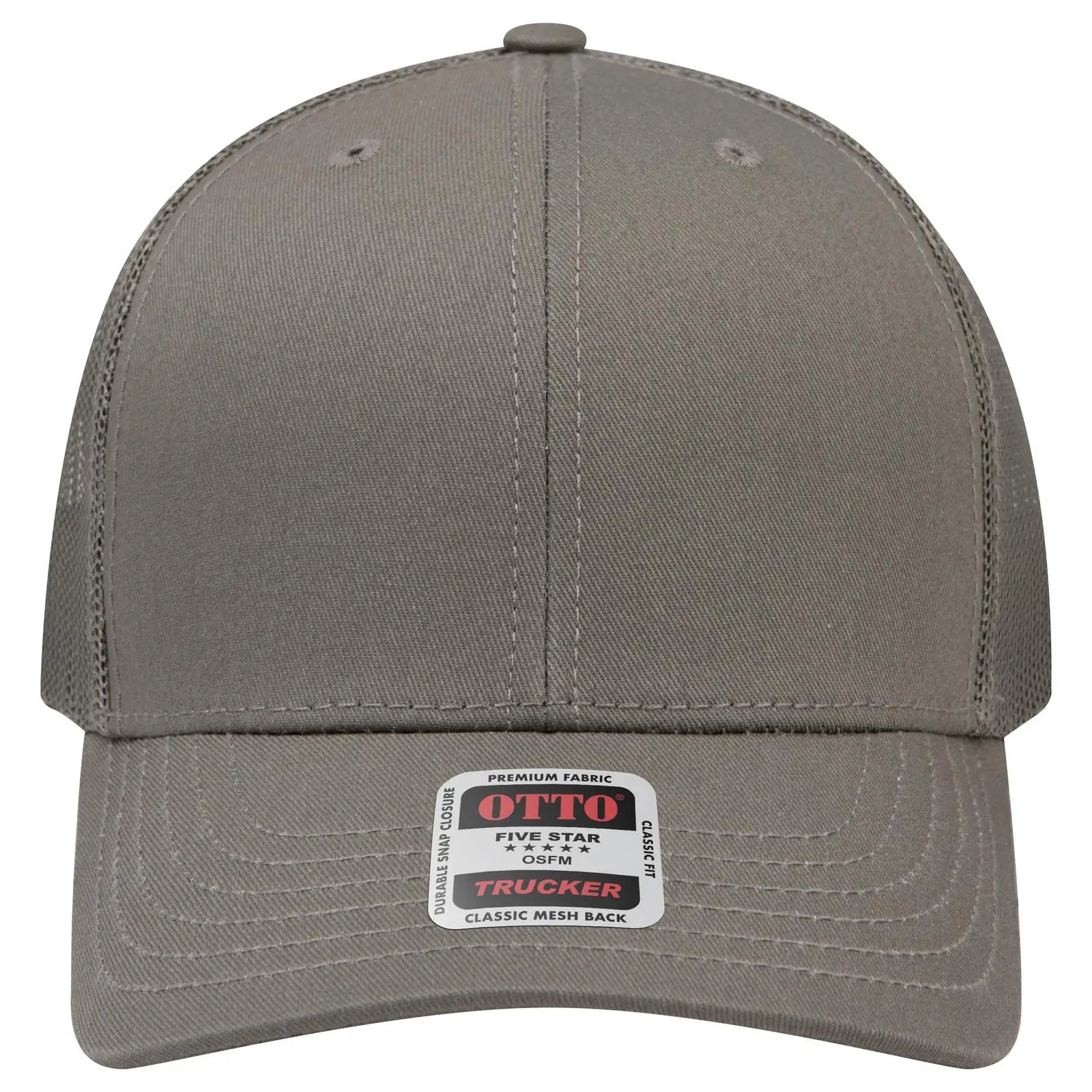 OTTO 112-1 6 Panel Mid Profile Mesh Back Trucker Cap - Ol. Green - Ol. Green / 7 3/8’’ - 7 5/8’’