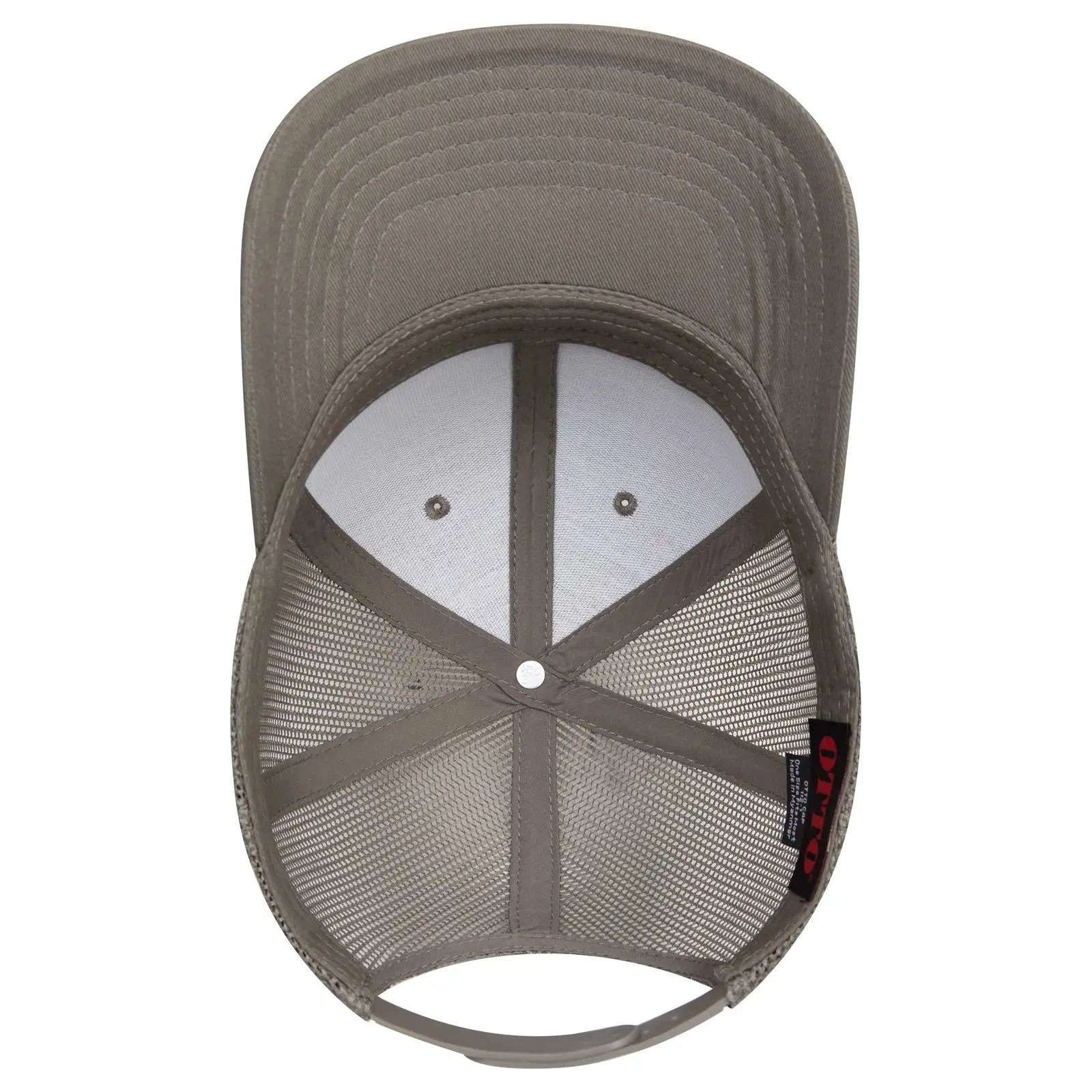 OTTO 112-1 6 Panel Mid Profile Mesh Back Trucker Cap - Ol. Green - Ol. Green / 7 3/8’’ - 7 5/8’’