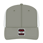 OTTO 112-1 6 Panel Mid Profile Mesh Back Trucker Cap - Ol.Grn/Ol.Grn/Wht - Ol.Grn/Ol.Grn/Wht / 7 3/8’’ - 7 5/8’’