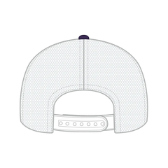 OTTO 112-1 6 Panel Mid Profile Mesh Back Trucker Cap - Pur/Pur/Wht - Pur/Pur/Wht / 7 3/8’’ - 7 5/8’’