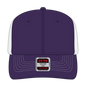 OTTO 112-1 6 Panel Mid Profile Mesh Back Trucker Cap - Pur/Pur/Wht - Pur/Pur/Wht / 7 3/8’’ - 7 5/8’’