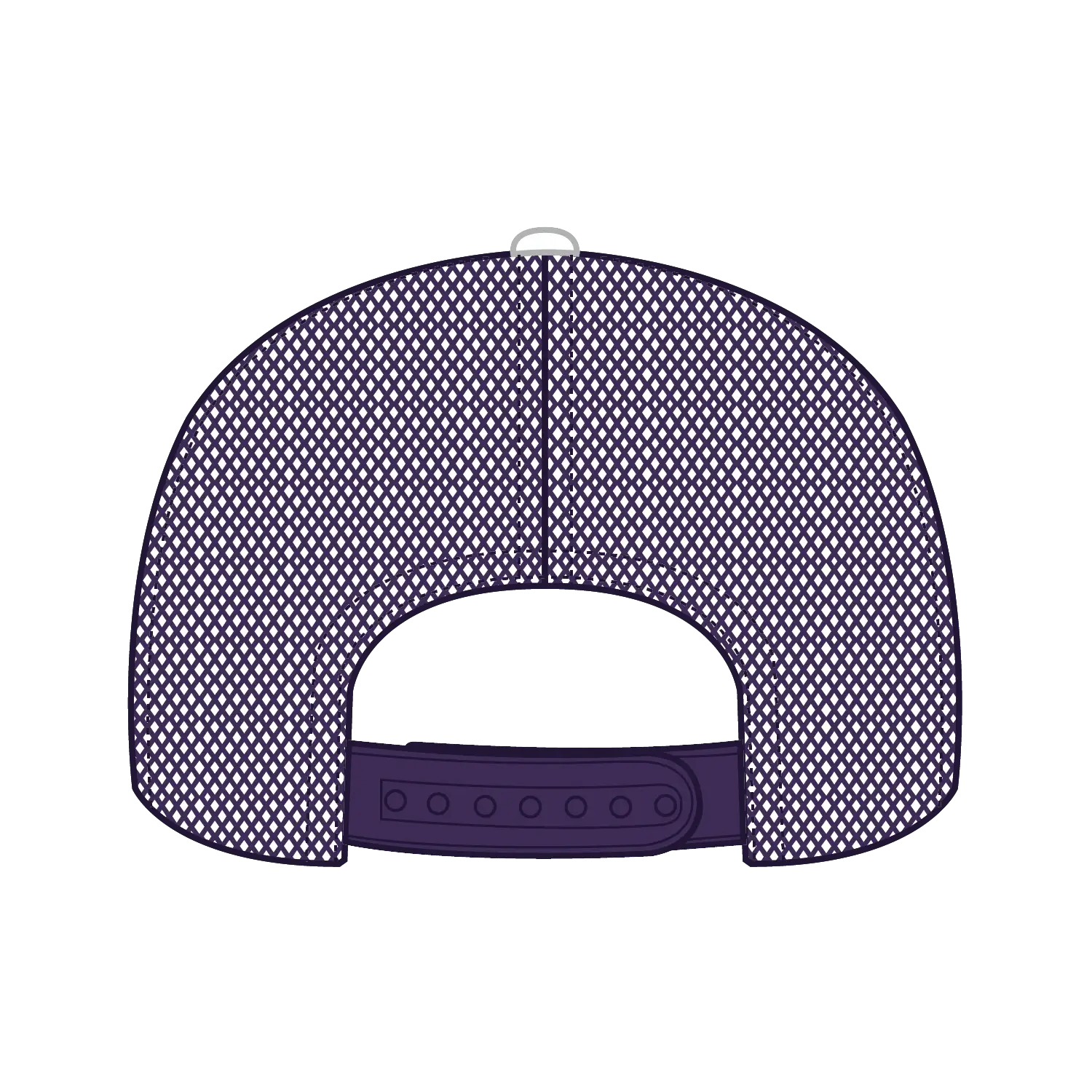 OTTO 112-1 6 Panel Mid Profile Mesh Back Trucker Cap - Pur/Wht/Pur - Pur/Wht/Pur / 7 3/8’’ - 7 5/8’’