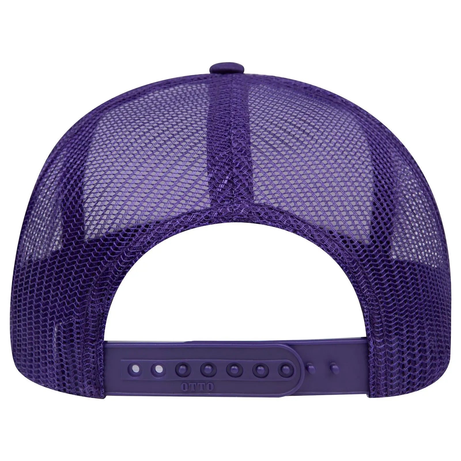 OTTO 112-1 6 Panel Mid Profile Mesh Back Trucker Cap - Pur/Wht/Pur - Pur/Wht/Pur / 7 3/8’’ - 7 5/8’’