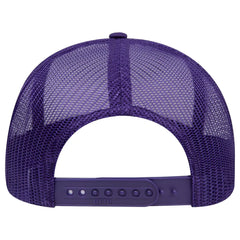 OTTO 112-1 6 Panel Mid Profile Mesh Back Trucker Cap - Pur/Wht/Pur - Pur/Wht/Pur / 7 3/8’’ - 7 5/8’’