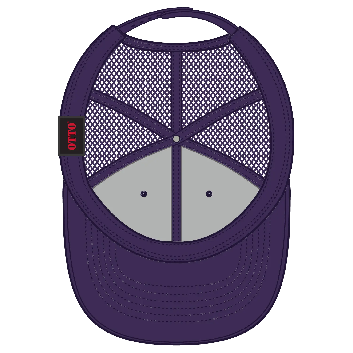 OTTO 112-1 6 Panel Mid Profile Mesh Back Trucker Cap - Purple - Purple / 7 3/8’’ - 7 5/8’’