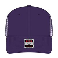 OTTO 112-1 6 Panel Mid Profile Mesh Back Trucker Cap - Purple - Purple / 7 3/8’’ - 7 5/8’’