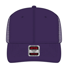OTTO 112-1 6 Panel Mid Profile Mesh Back Trucker Cap - Purple - Purple / 7 3/8’’ - 7 5/8’’
