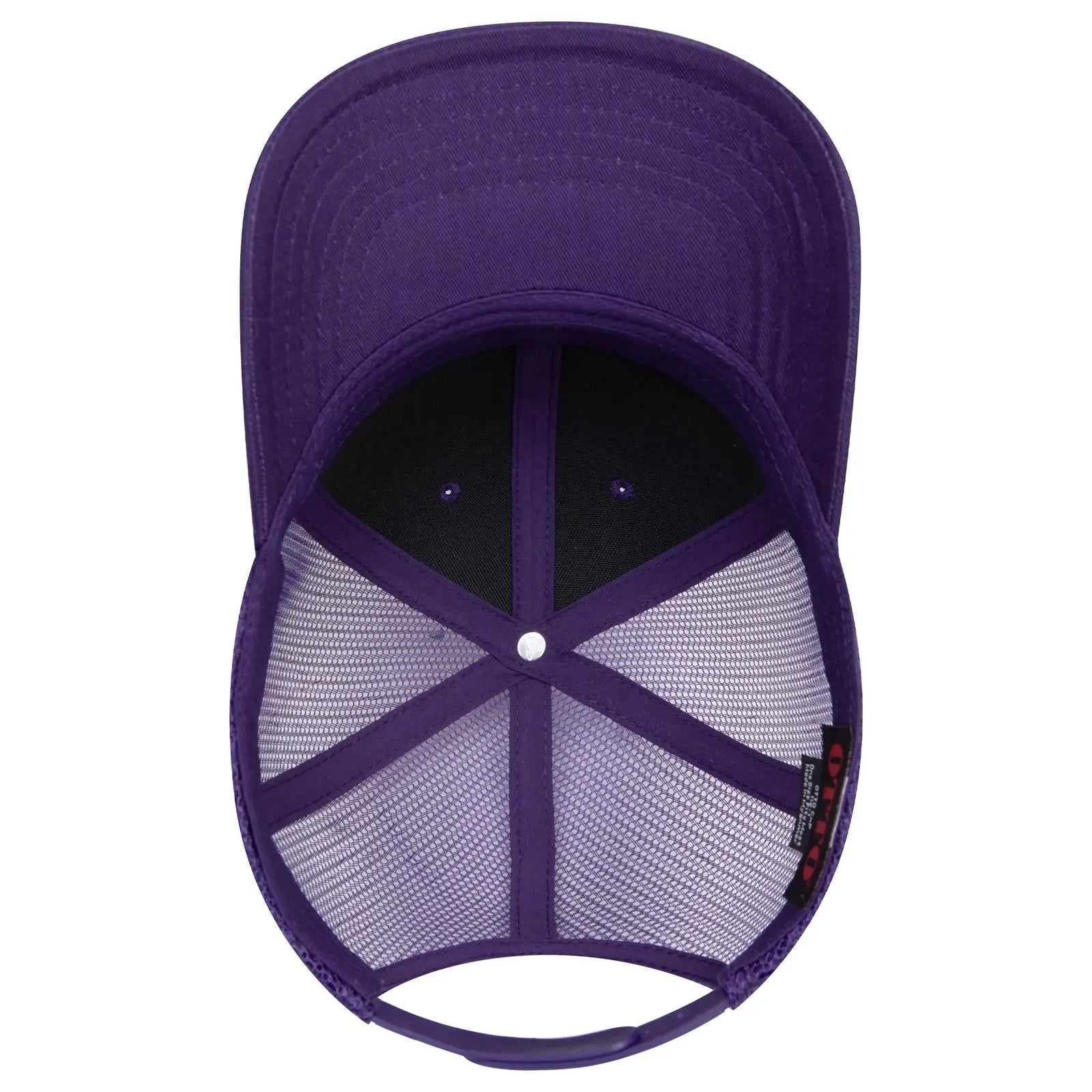 OTTO 112-1 6 Panel Mid Profile Mesh Back Trucker Cap - Purple - Purple / 7 3/8’’ - 7 5/8’’