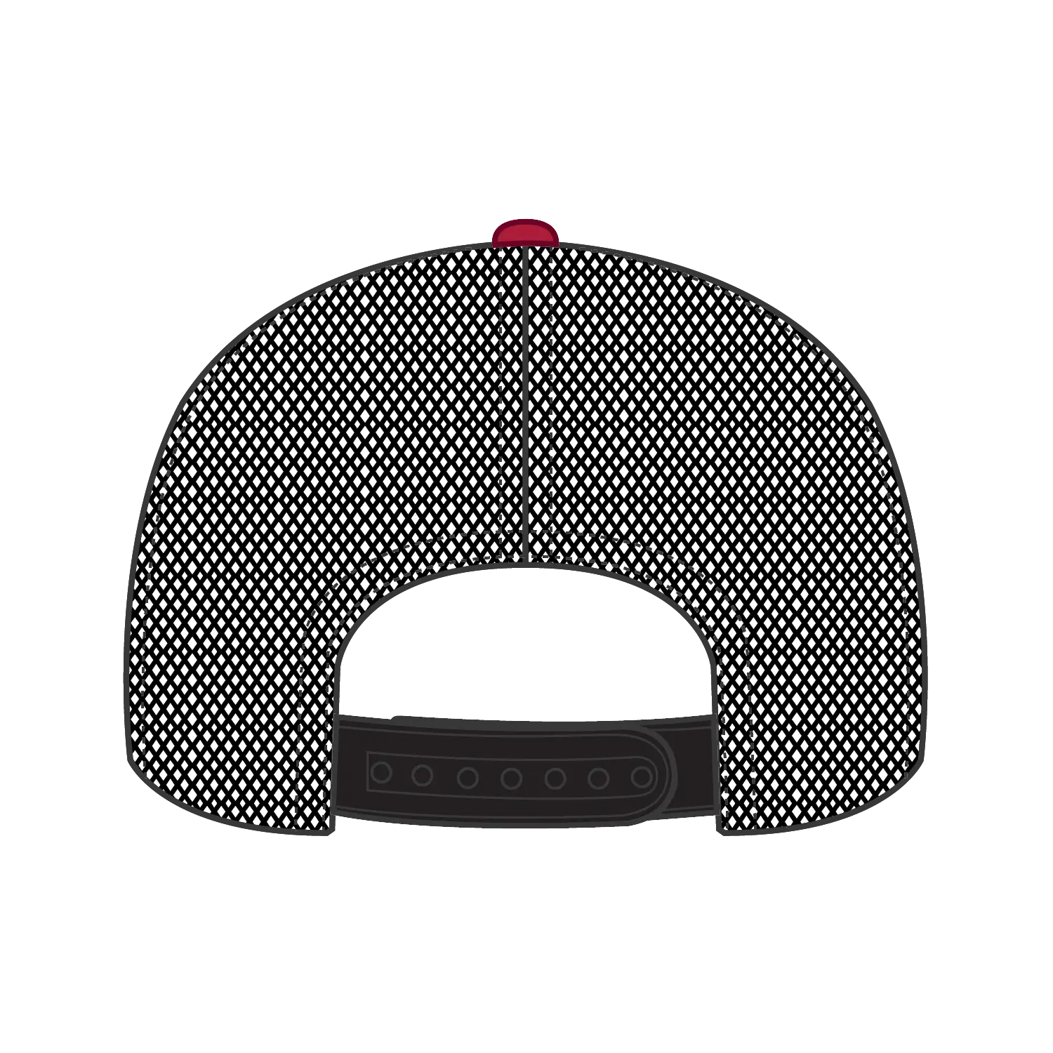 OTTO 112-1 6 Panel Mid Profile Mesh Back Trucker Cap - Red/Red/Blk - Red/Red/Blk / 7 3/8’’ - 7 5/8’’