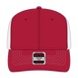 OTTO 112-1 6 Panel Mid Profile Mesh Back Trucker Cap - Red/Red/Wht - Red/Red/Wht / 7 3/8’’ - 7 5/8’’