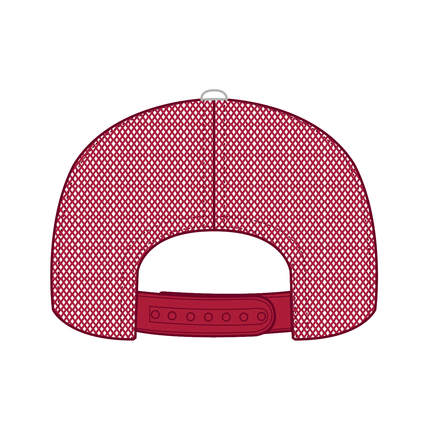 OTTO 112-1 6 Panel Mid Profile Mesh Back Trucker Cap - Red/Wht/Red - Red/Wht/Red / 7 3/8’’ - 7 5/8’’