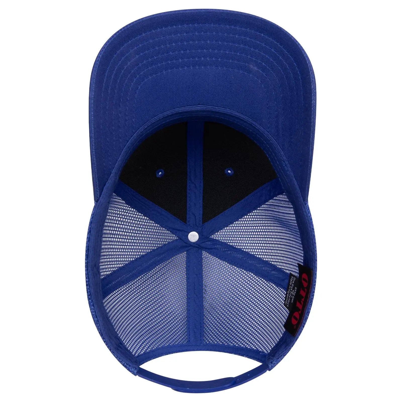 OTTO 112-1 6 Panel Mid Profile Mesh Back Trucker Cap - Royal