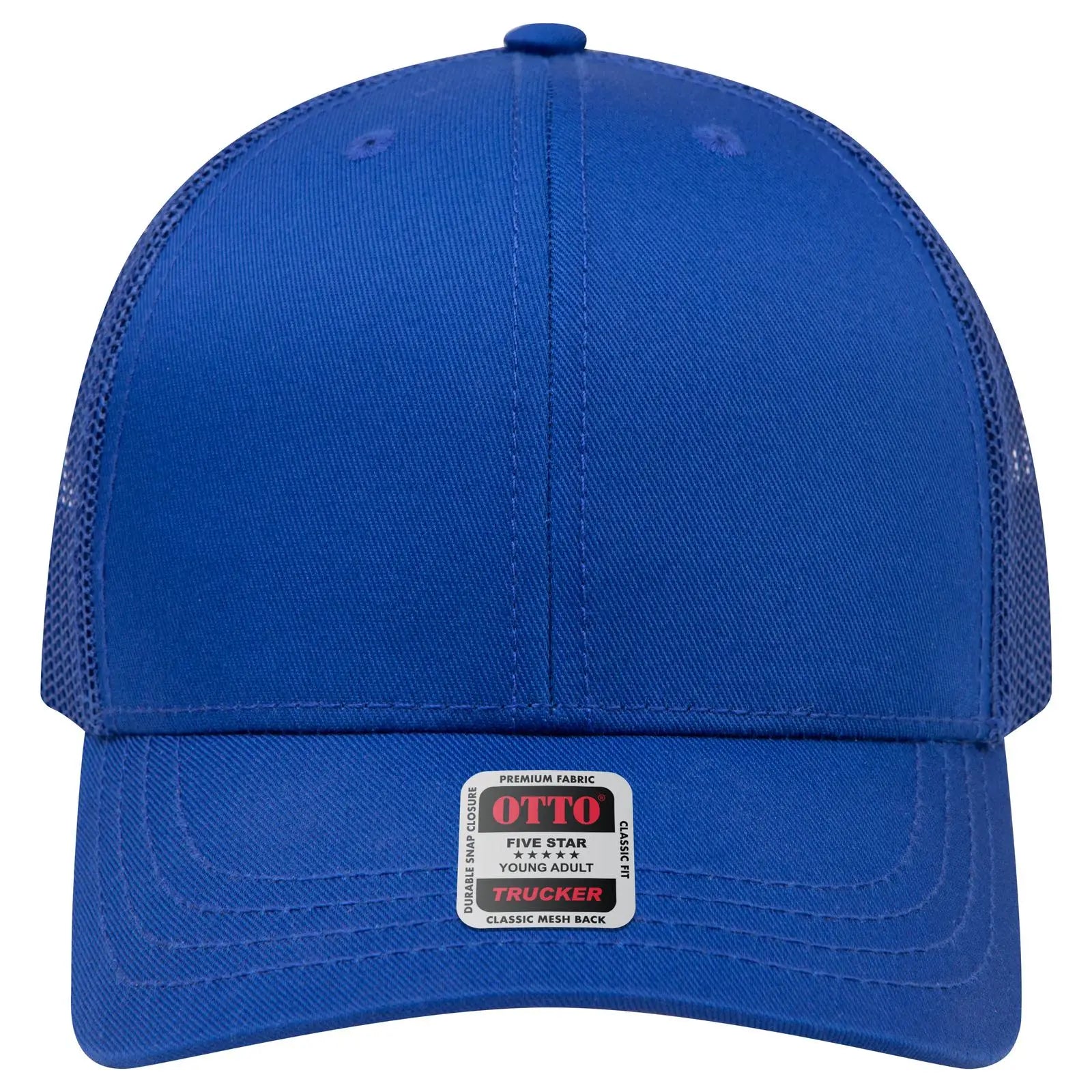OTTO 112-1 6 Panel Mid Profile Mesh Back Trucker Cap - Royal