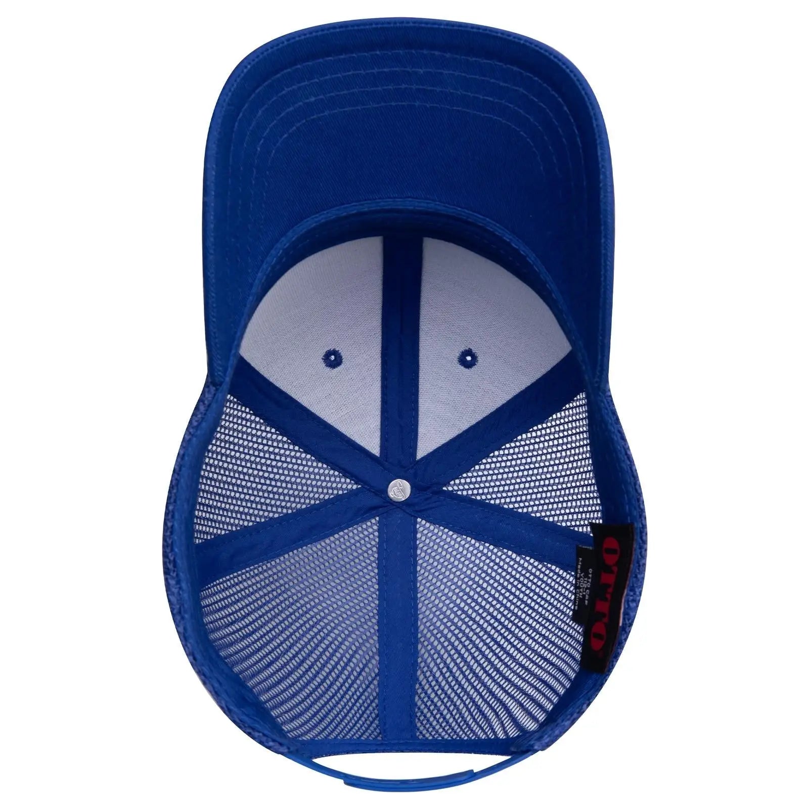 OTTO 112-1 6 Panel Mid Profile Mesh Back Trucker Cap - Royal