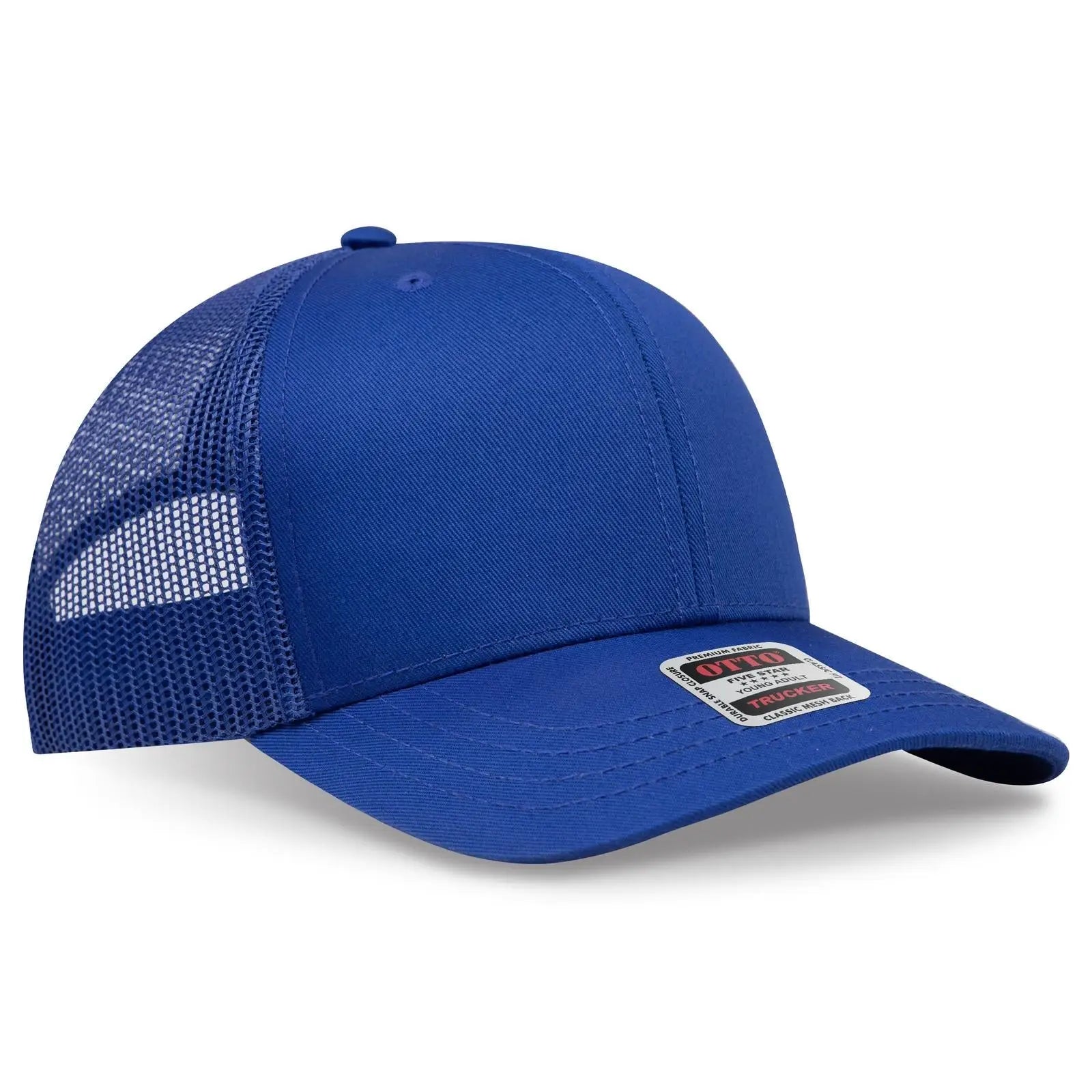 OTTO 112-1 6 Panel Mid Profile Mesh Back Trucker Cap - Royal